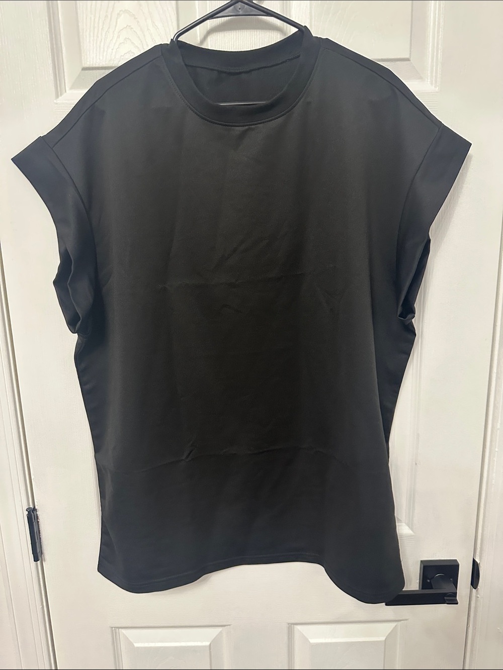 Black Sleeveless Crewneck Top